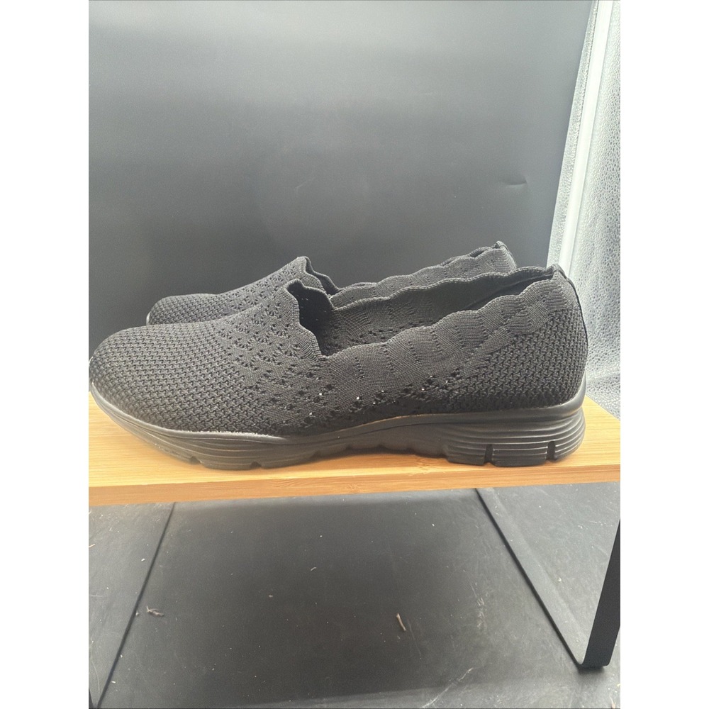 Skechers Seager Stat Loafer Black Slip On W Sz 6 Classic Fit Memory Foam
